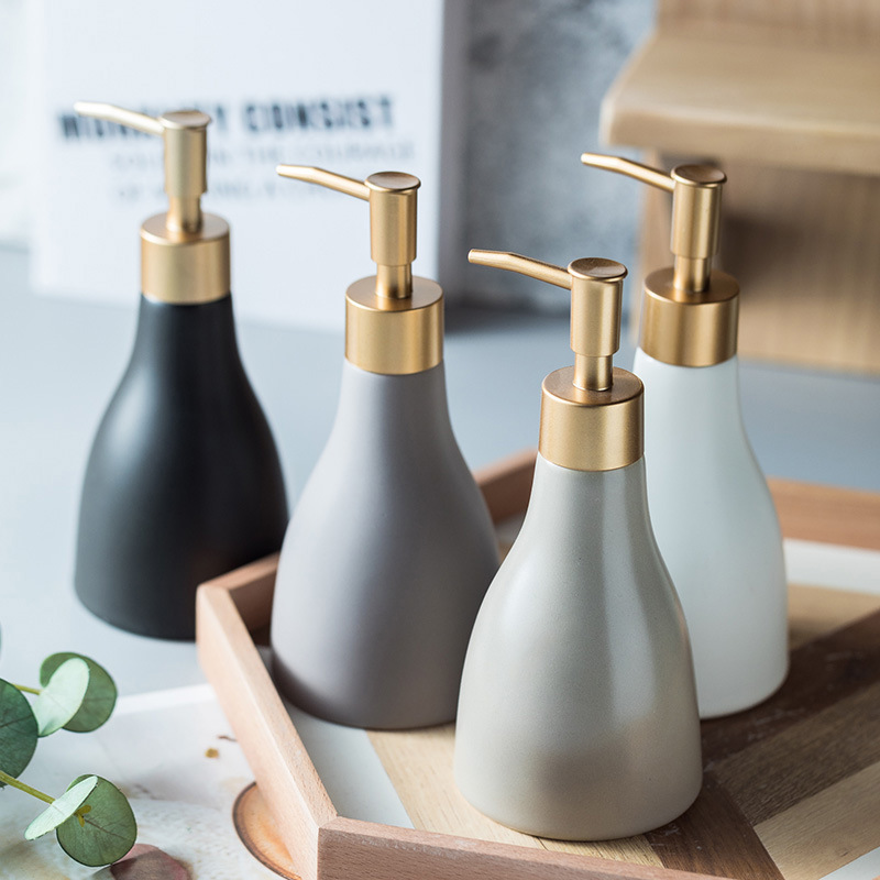 Bình đựng xà bông rửa tay sữa tắm gốm sứ 280ml ZIXIN ZANE08