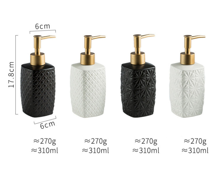 Bình đựng xà bông rửa tay sữa tắm dầu gội gốm sứ 310ml ZIXIN ZANE19