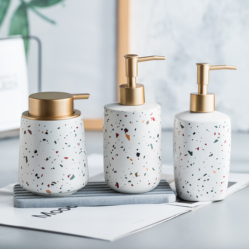 Bình đựng xà bông rửa tay sữa tắm dầu gội gốm sứ 400ml ZIXIN ZANE20