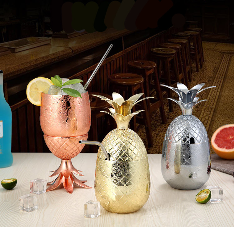 Ly Cocktail inox 304 trái dứa cho quán Bar khách sạn Barx G9057