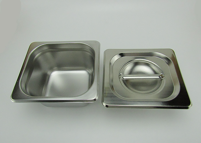 Khay buffet inox đựng thức ăn có nắp KDTA65 sâu 6.5cm