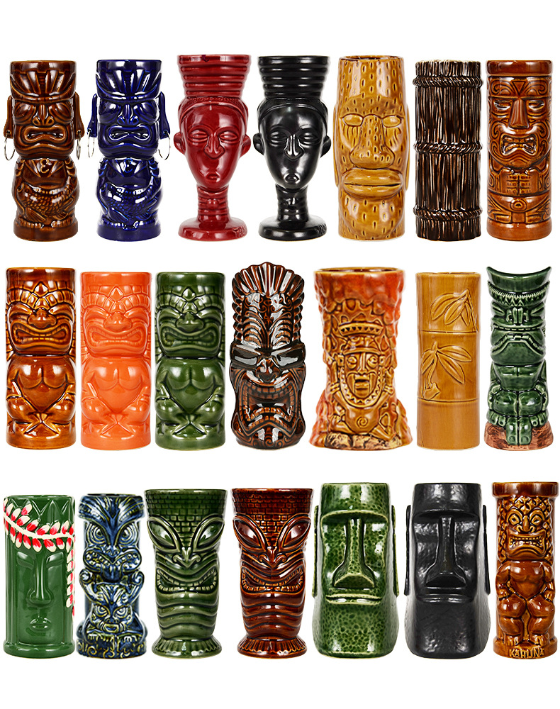 Ly Cocktail gốm sứ phong cách Hawaii Thổ Dân Barx G10210