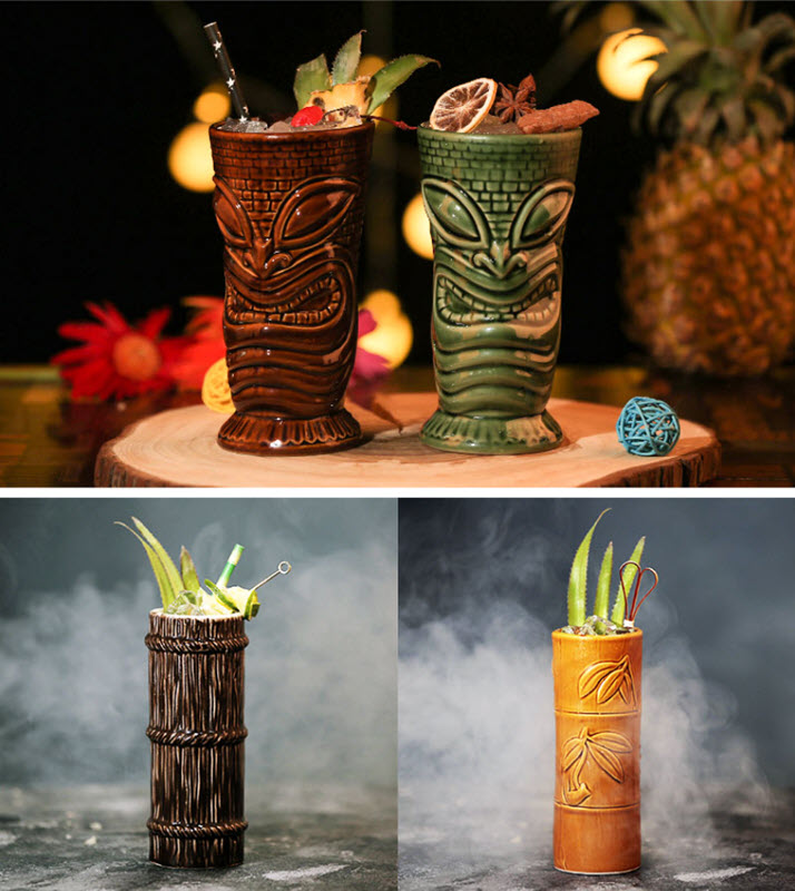 Ly Cocktail gốm sứ phong cách Hawaii Thổ Dân Barx G10210