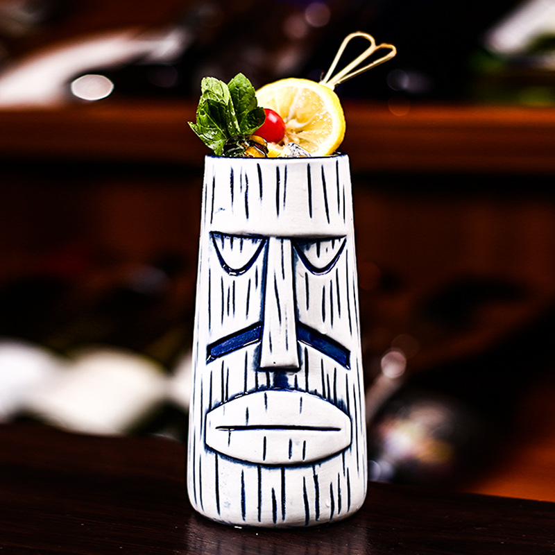 Ly Cocktail gốm sứ phong cách thổ dân Hawaii Barx BX006