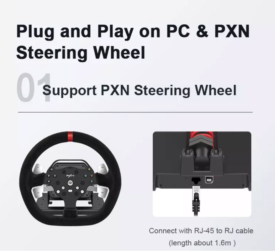 Vô lăng chơi game PXN V10 quay 900 độ có rung số sàn 6 số phản hồi lực