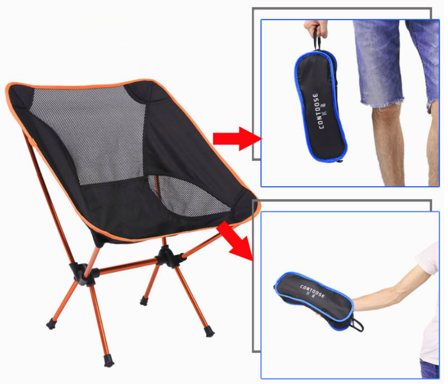 Ghế xếp dựa lưng cho cắm trại ghế xếp câu cá Contoose CTS51 khung hợp kim nhôm
