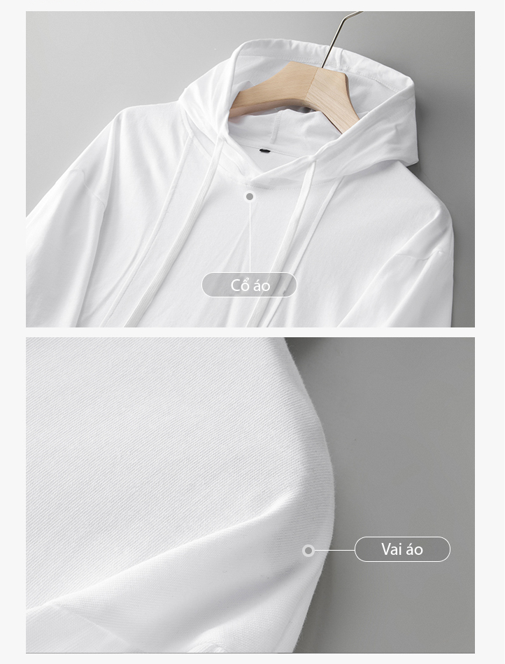 Áo len hoodie nam ManStar MS88101 tay ngắn 100% cotton