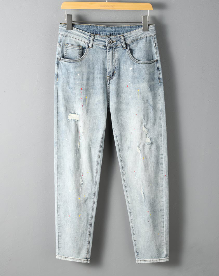 Quần jean nam wash trắng Sweecoe SW9213 Korean style 2022