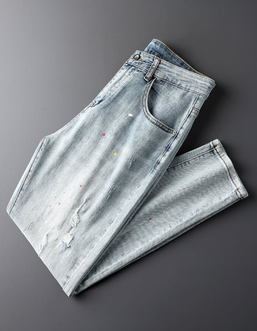 Quần jean nam wash trắng Sweecoe SW9213 Korean style 2022