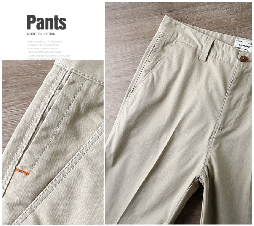 Quần khaki nam Sweecoe SWD277 dáng bút chì retro style 2022