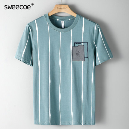 Áo thun nam sọc đứng Sweecoe SW7210 Japanese style 2022