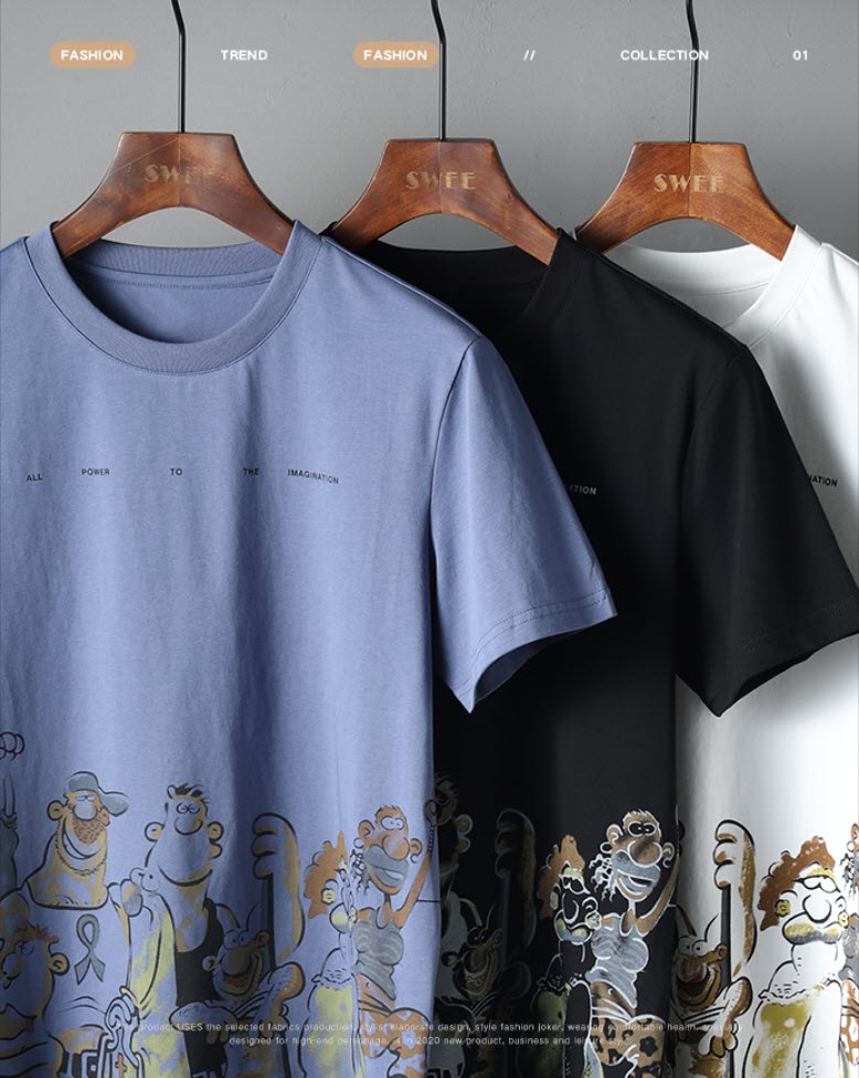 Áo thun nam in họa tiết Sweecoe SW9013 summer style 2022