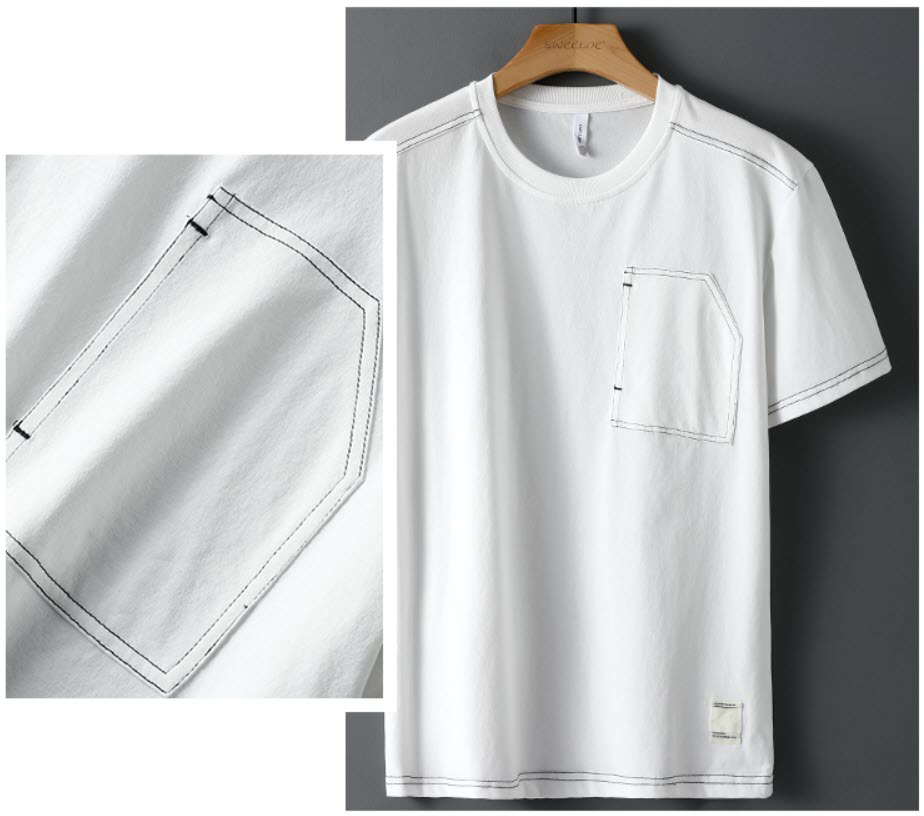 Áo thun nam túi kiểu Sweecoe SW80020 summer basic style 2022