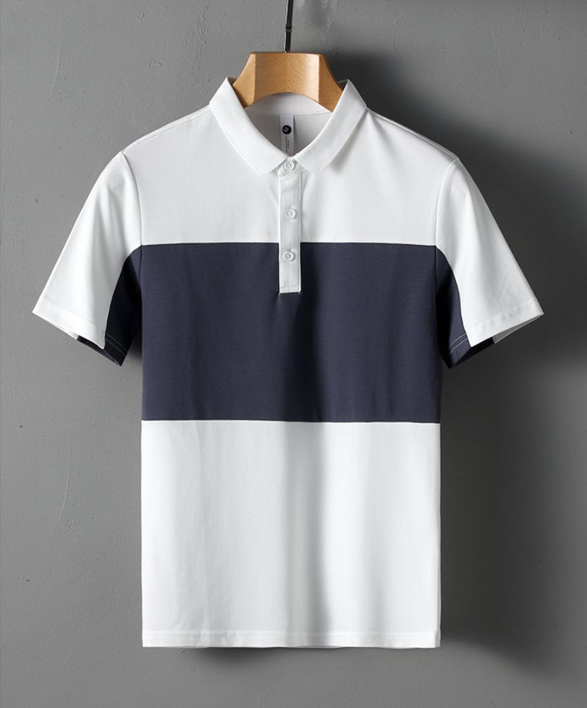 Áo thun polo nam Sweecoe SW9260 phối sọc 2 màu 2022