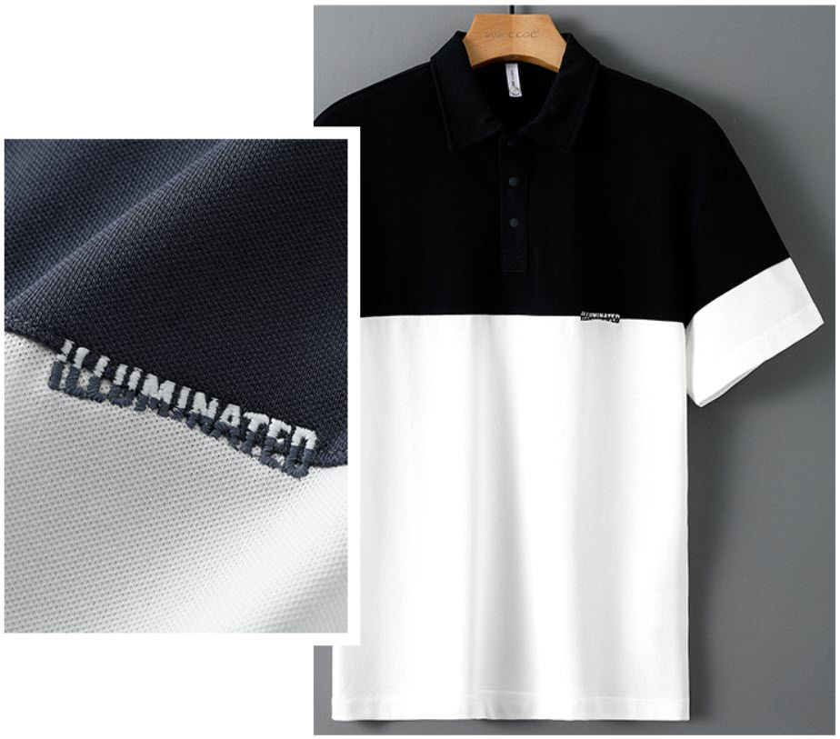 Áo thun polo nam Sweecoe SW90015 phối màu Japanese style 2022
