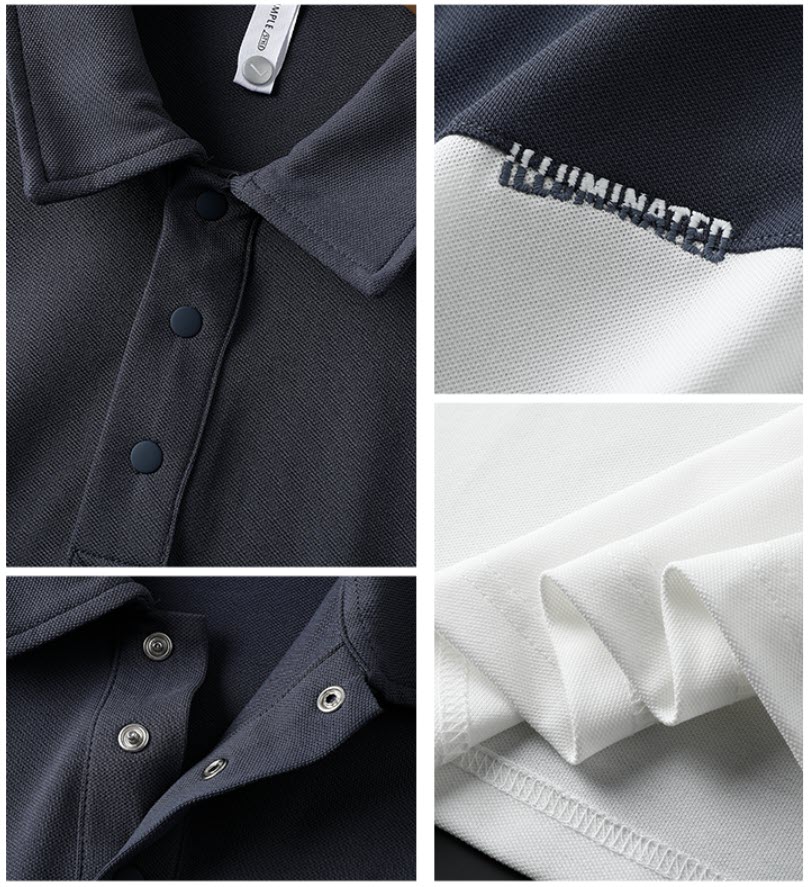 Áo thun polo nam Sweecoe SW90015 phối màu Japanese style 2022