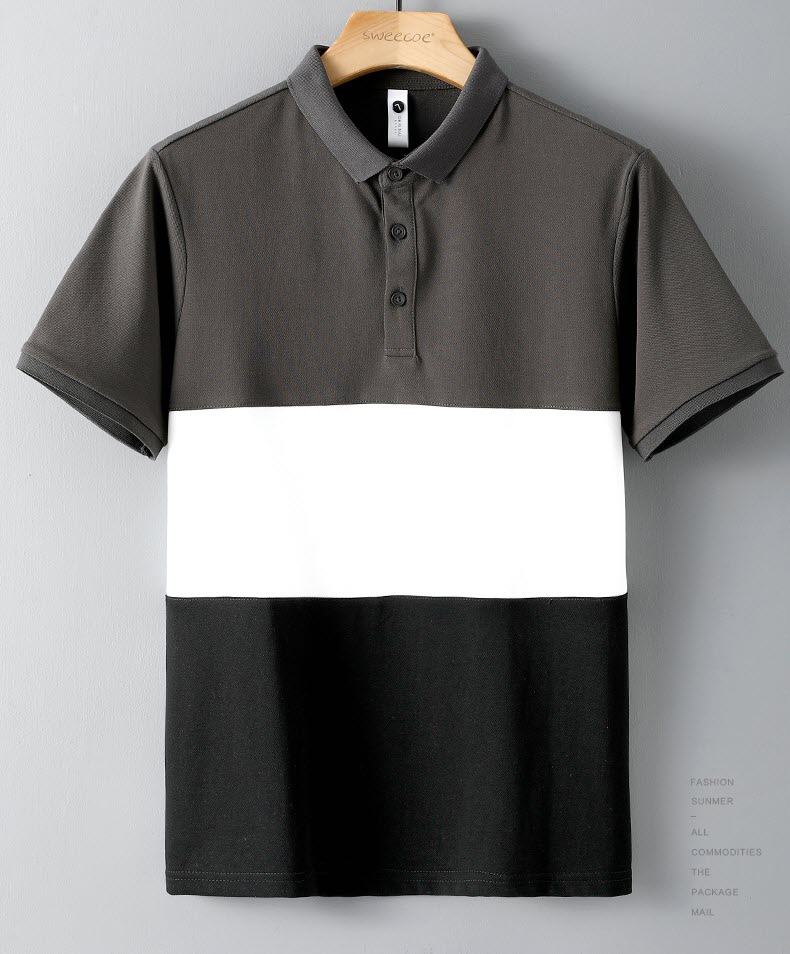 Áo thun polo nam phối sọc Sweecoe SWD3539 summer trend 2022