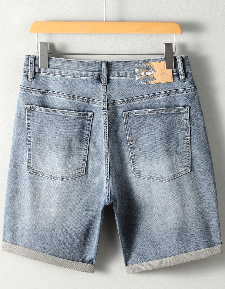 Quần short jean nam Sweecoe SWS357 basic wash style 2022