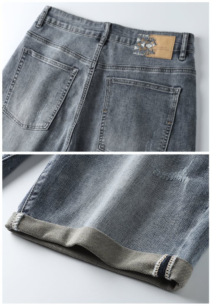 Quần short jean nam Sweecoe SWS357 basic wash style 2022