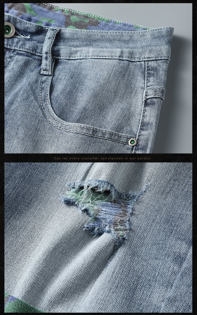 Quần short jean nam Sweecoe SWB3931L Amerian rock style 2022