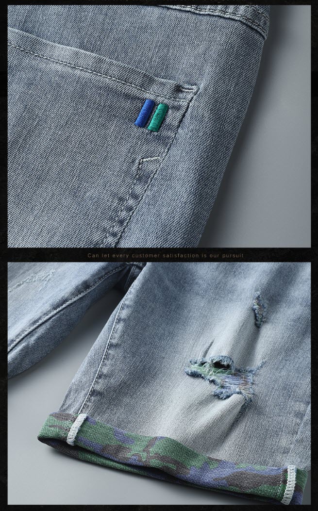 Quần short jean nam Sweecoe SWB3931L Amerian rock style 2022