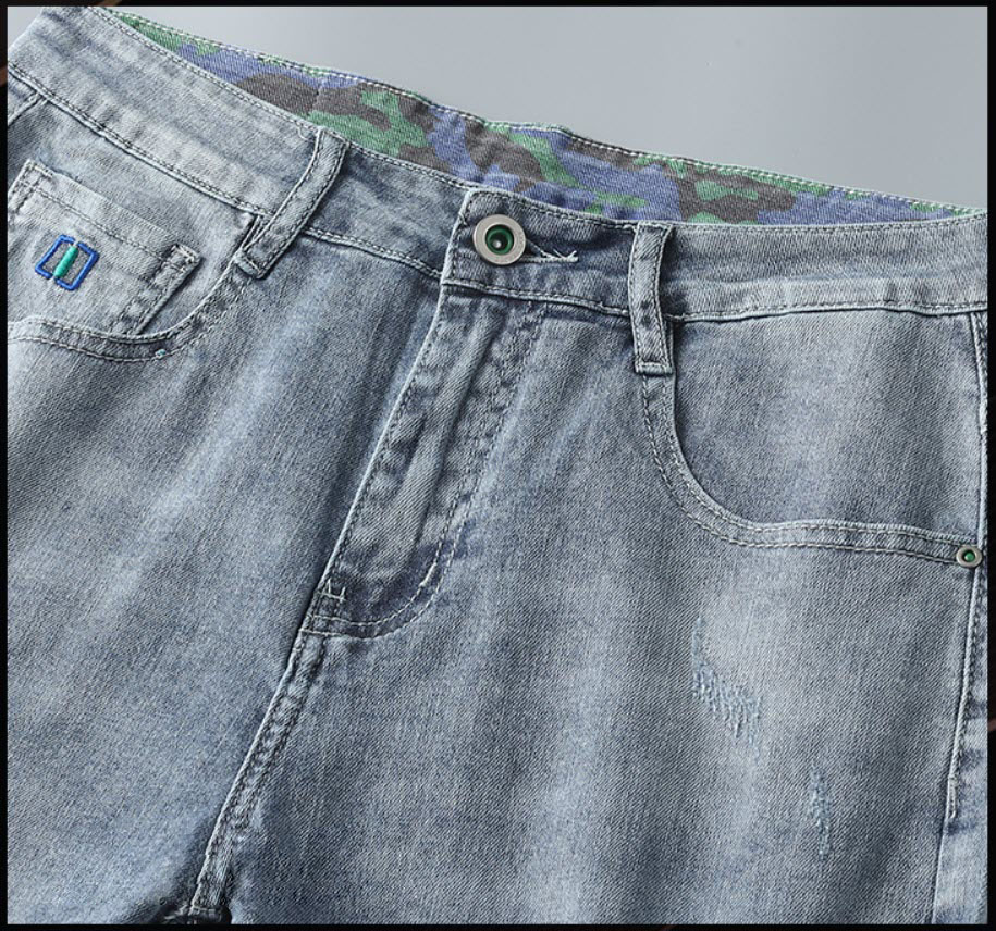 Quần short jean nam Sweecoe SWB3931L Amerian rock style 2022