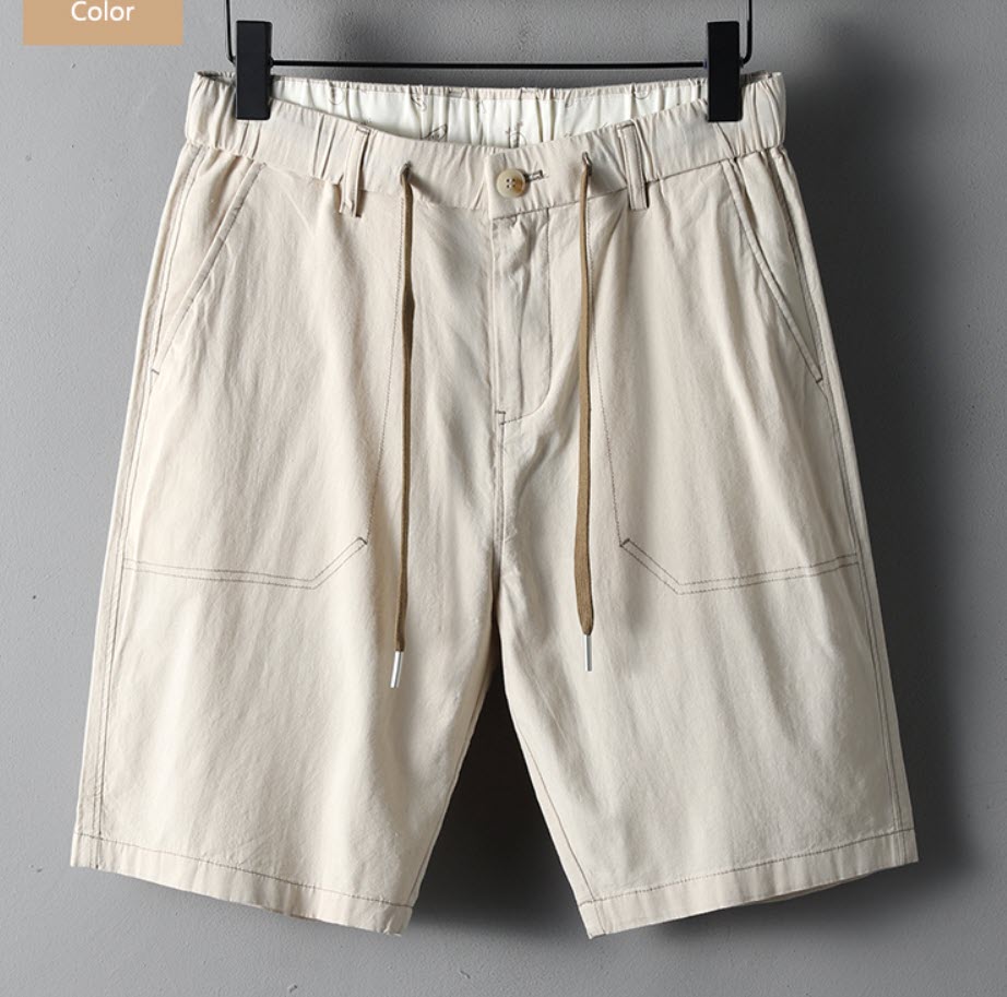 Quần short linen nam lưng thun Sweecoe SW3158 Japanese summer style 2022