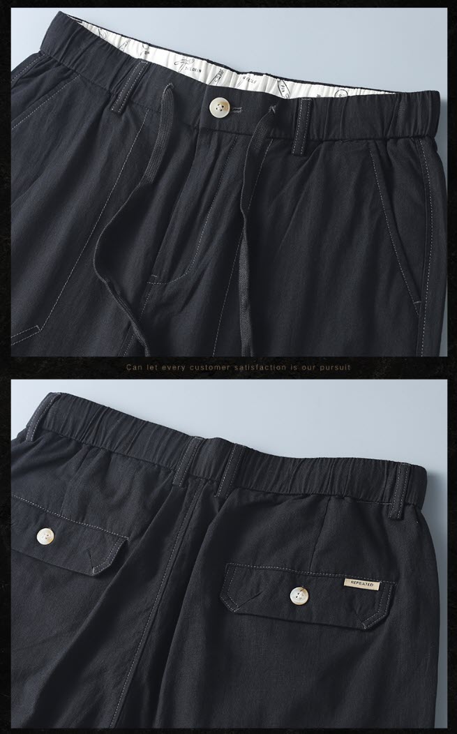 Quần short linen nam lưng thun Sweecoe SW3158 Japanese summer style 2022