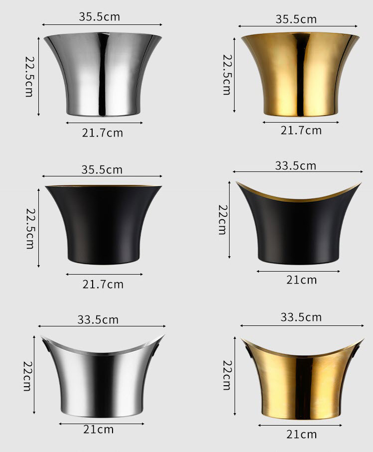 Xô đá xô ướp vang ướp bia cho nhà hàng inox 304 Millai ML2427