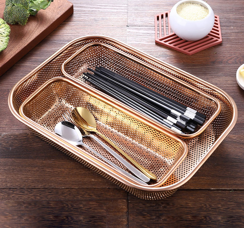 Bộ rổ đựng muỗng đũa inox 304 OEM CM1108 cho nhà hàng khách sạn gia đình