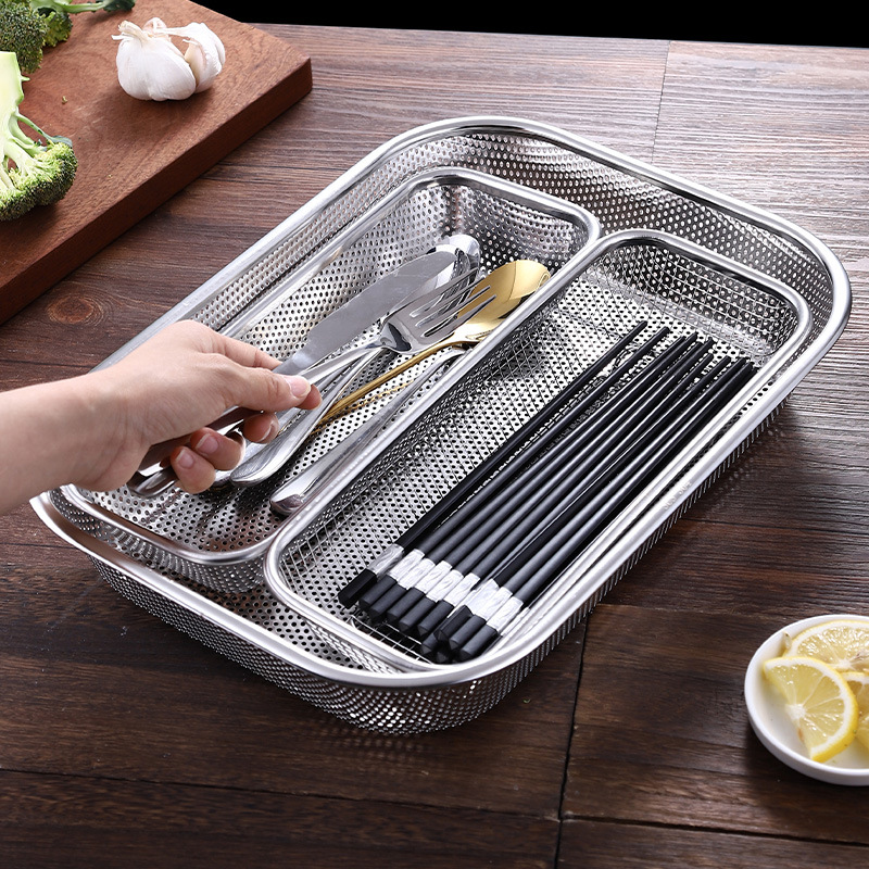 Bộ rổ đựng muỗng đũa inox 304 OEM CM1108 cho nhà hàng khách sạn gia đình