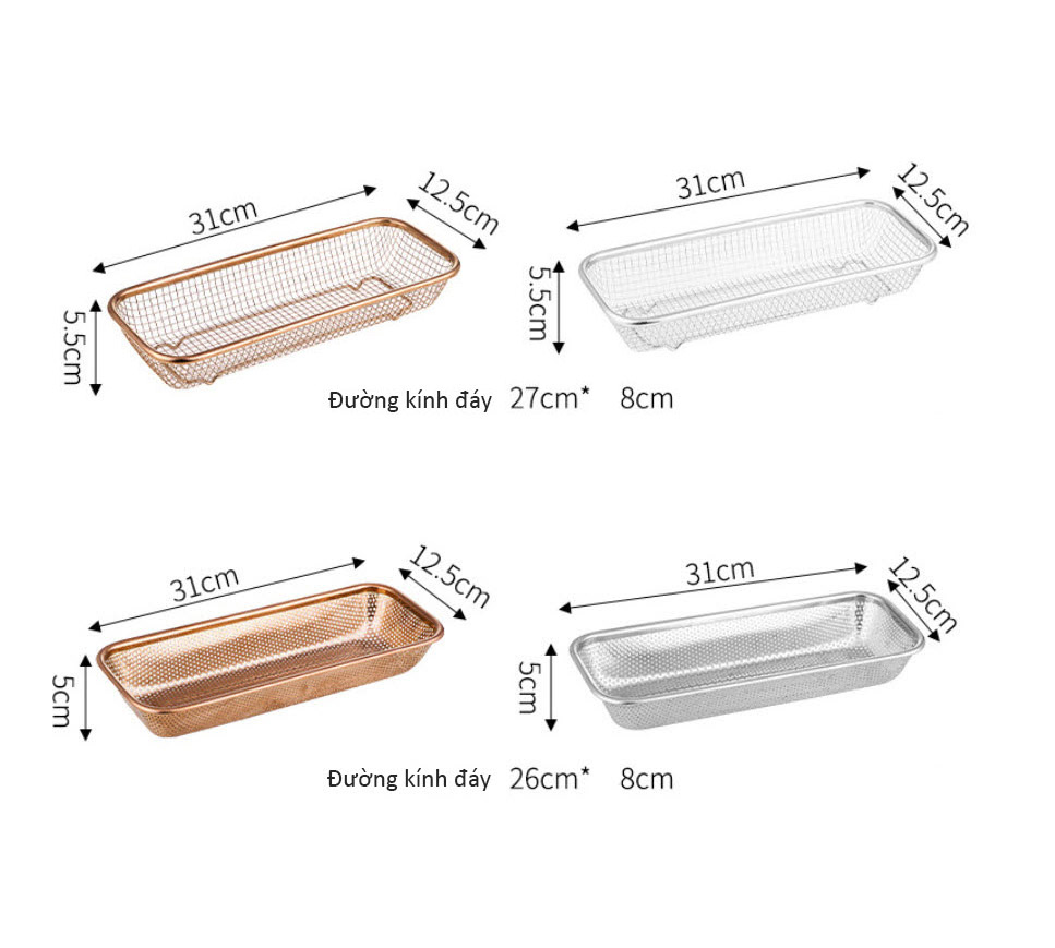Bộ rổ đựng muỗng đũa inox 304 OEM CM1108 cho nhà hàng khách sạn gia đình