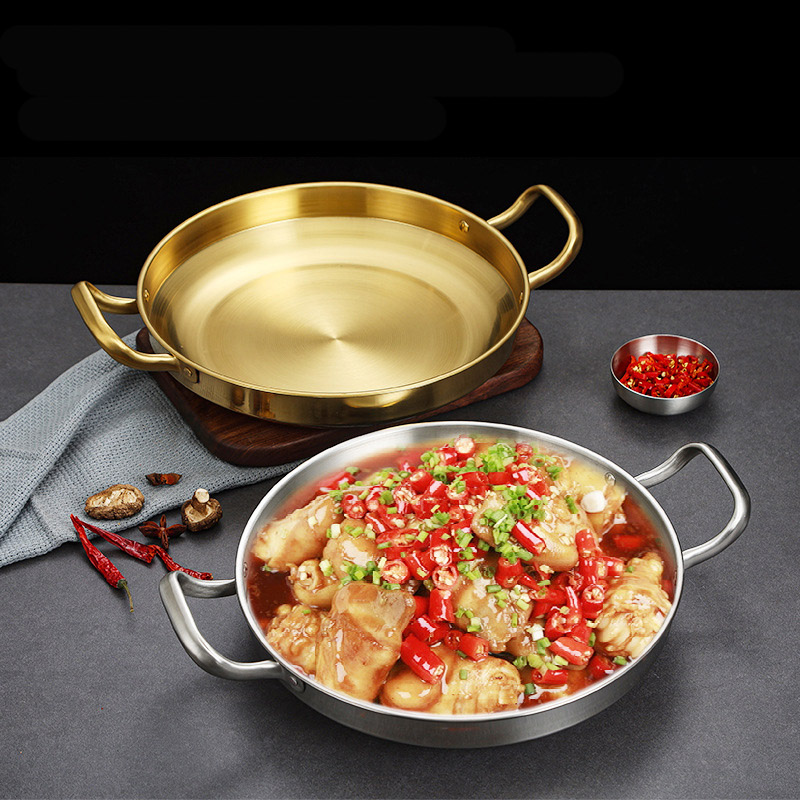 Chảo inox nồi ăn món lẩu khô Hàn Quốc OEM CM62621
