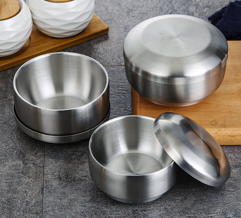 Chén inox 2 lớp có nắp đựng thức ăn gia vị OEM CM51512
