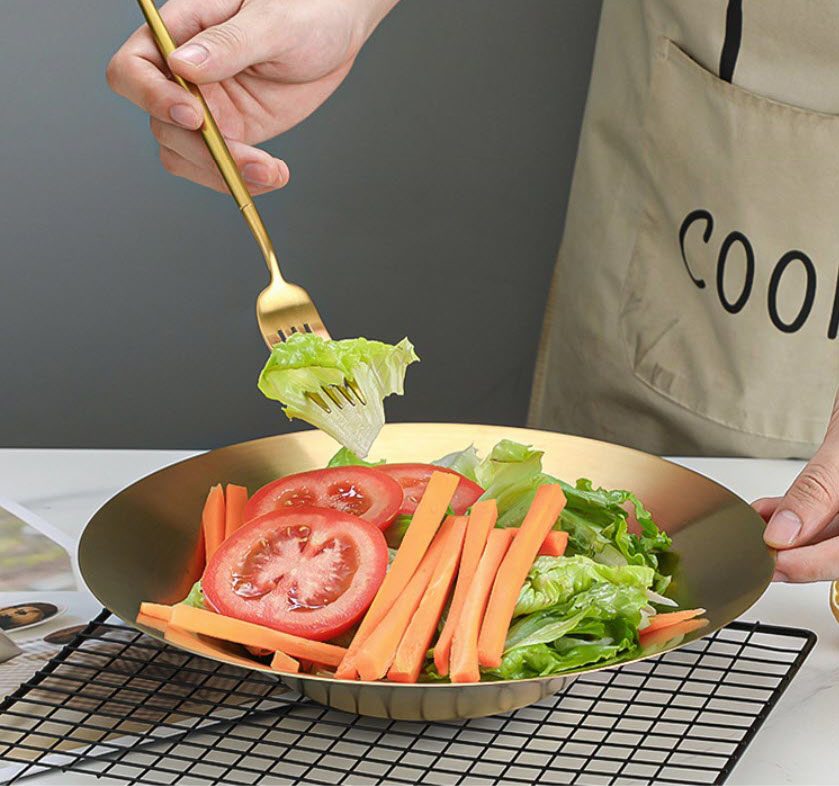 Dĩa inox đựng thức ăn salad mì spaghetti OEM CMA1122