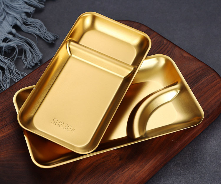 Đĩa đựng gà - khoai tây chiên - phi lê cá - thức ăn nhanh có ngăn sốt inox 304 A8888