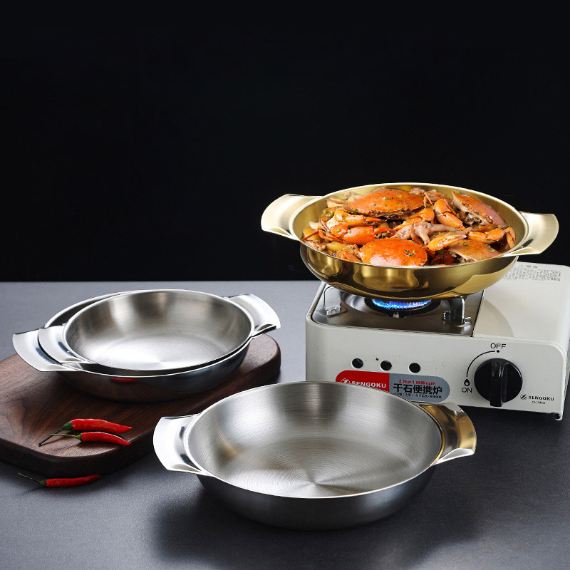 Nồi lẩu khô inox đáy bằng đựng thức ăn OEM CM541