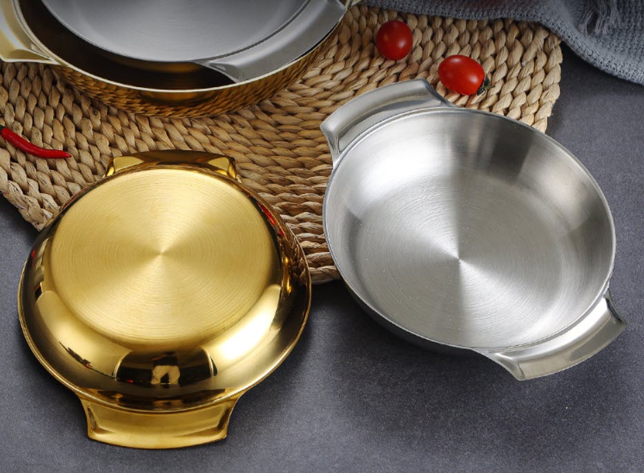 Nồi lẩu khô inox đáy bằng đựng thức ăn OEM CM541