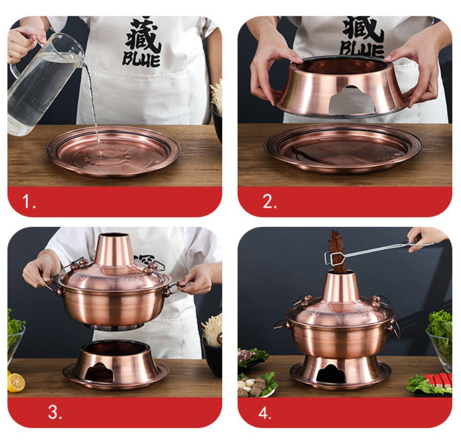 Nồi lẩu cổ điển dùng than cho nhà hàng OEM LP304C