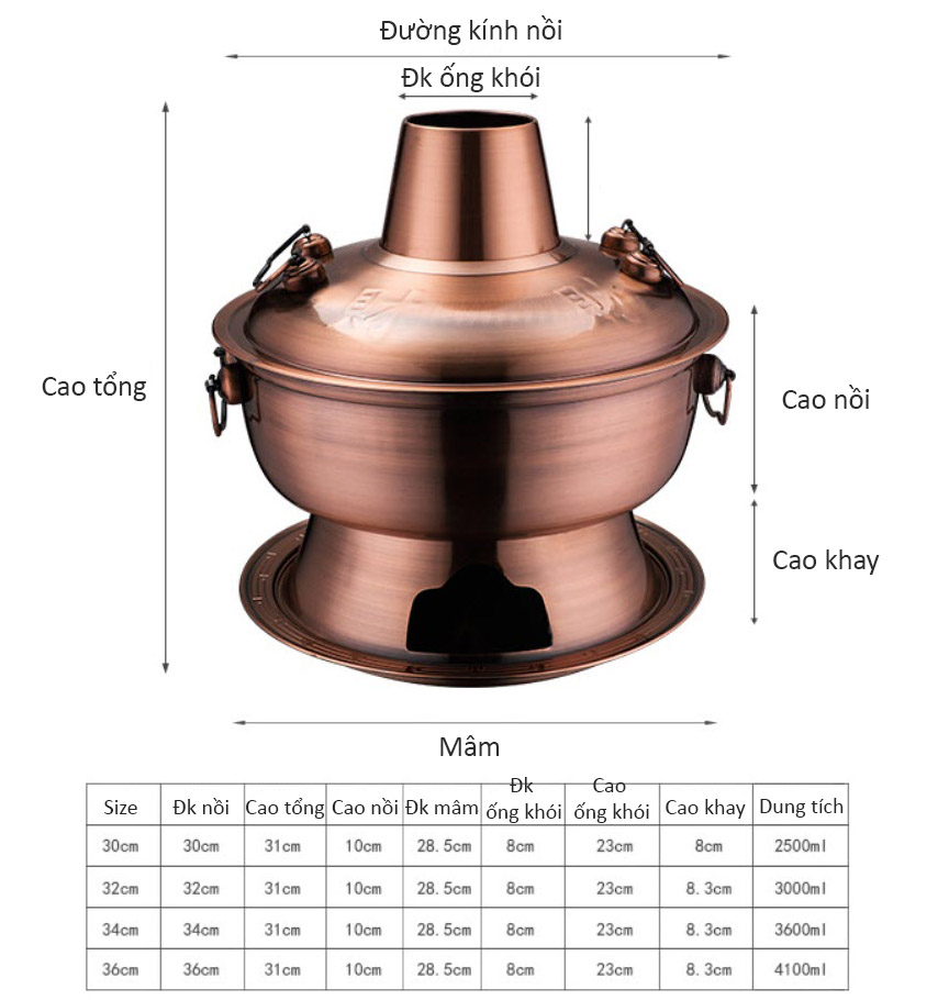 Nồi lẩu cổ điển dùng than cho nhà hàng OEM LP304C
