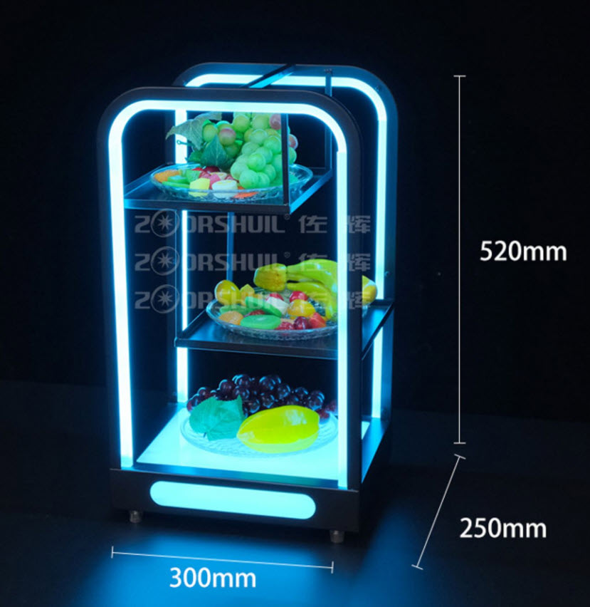 Khay trái cây 3 tầng đèn LED dùng cho nhà hàng quán bar Zouhui ZH2159.