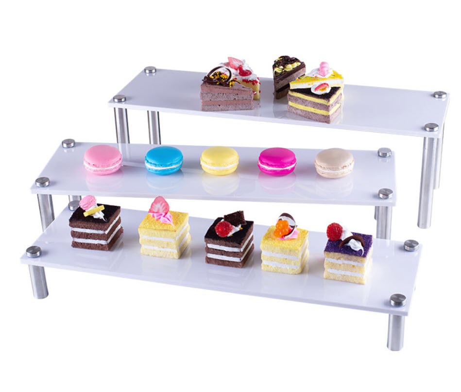 Kệ trưng bày buffet sushi bánh kẹo 3 tầng OEM JUX001