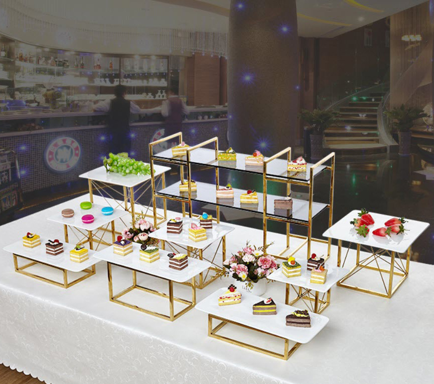 Kệ trưng bày buffet sushi bánh kẹo nhiều size OEM JUX003