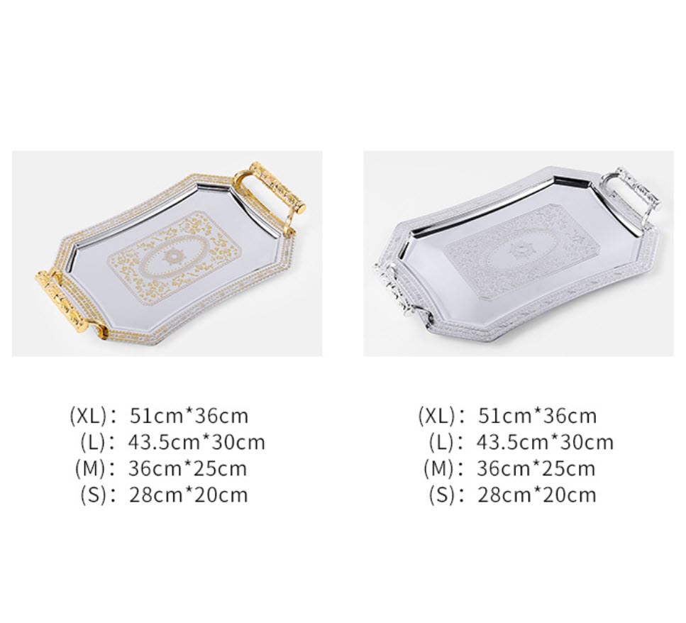 Khay inox 2 tay cầm chữ nhật OEM B193