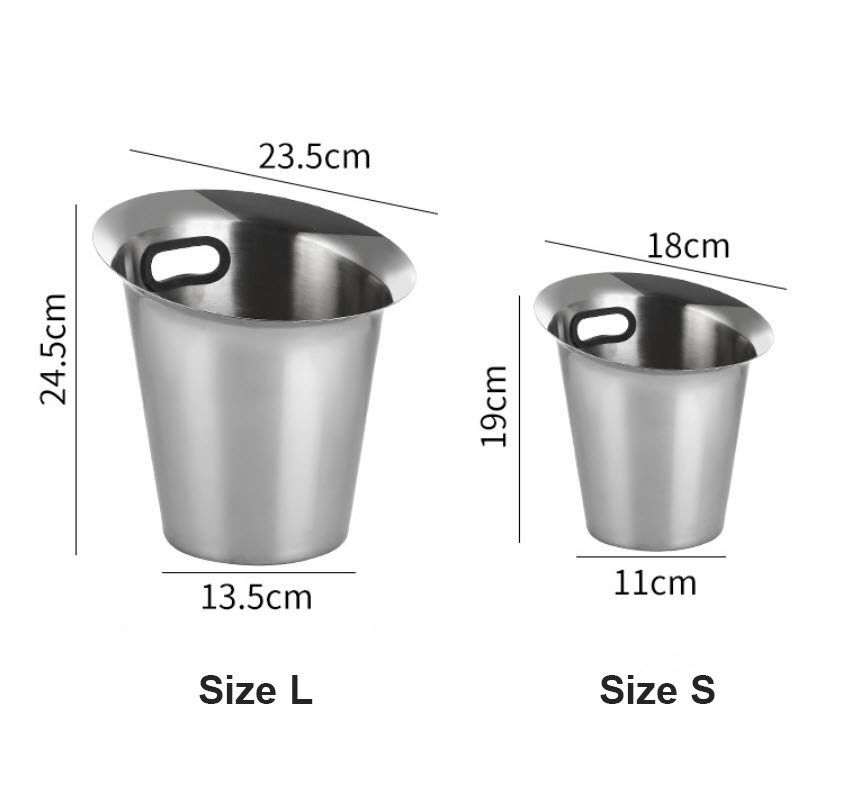 Xô đá inox 304 đựng đá ướp rượu bia OEM MH001