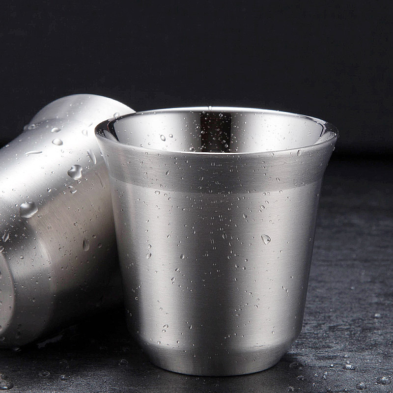 Ly inox uống cafe trà nóng 80-160ml cách nhiệt OEM HP0729