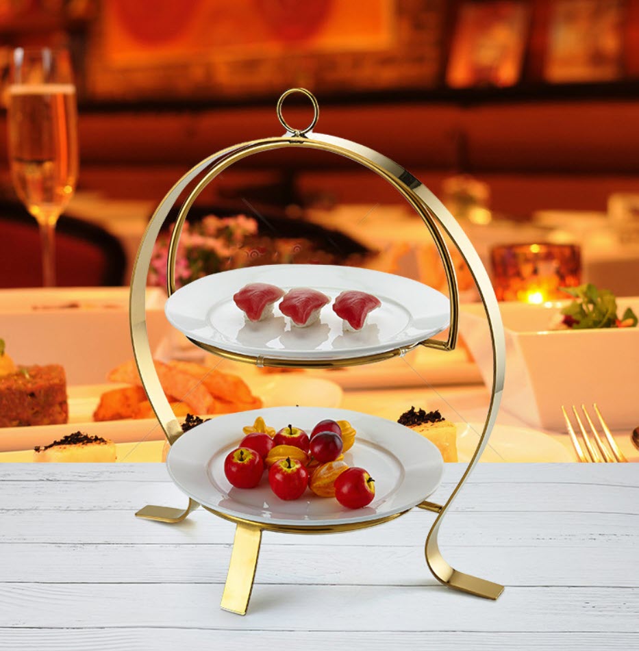 Kệ trưng bày bánh kẹo 3 tầng tiệc buffet OEM JD0022