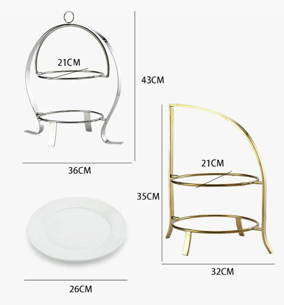 Kệ trưng bày bánh kẹo 3 tầng tiệc buffet OEM JD0022