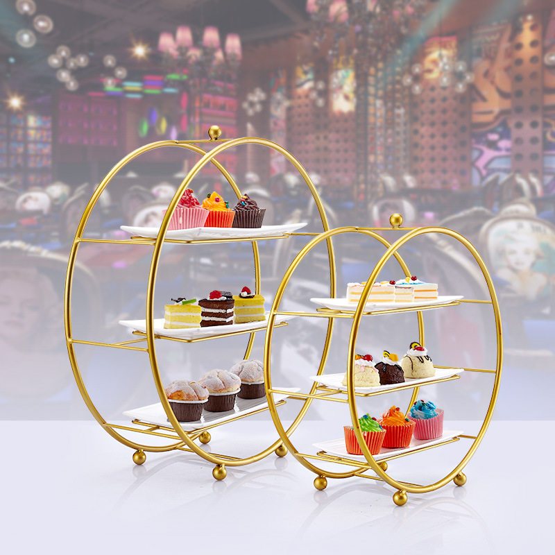 Kệ trưng bày bánh kẹo tiệc buffet 3 tầng OEM JD0035