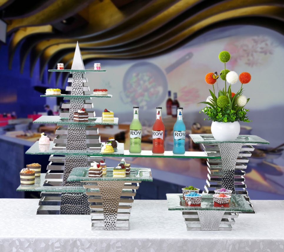 Kệ trưng bày bánh kẹo sushi buffet OEM JD0023